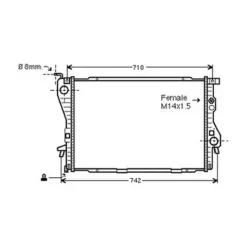 Radiateur de refroidissement moteur pour BMW Serie 5 E39 1995-2000, OEM: 17112246012, Neuf