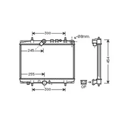 Radiateur de refroidissement moteur pour CITROËN C5 I ph.1 2001-2004, OEM: 1330Q4, Neuf