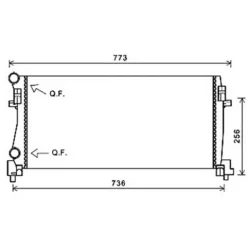 Radiateur de refroidissement moteur pour VOLKSWAGEN GOLF VII ph.1 2012-2016, OEM: 5Q0121251EB, Neuf