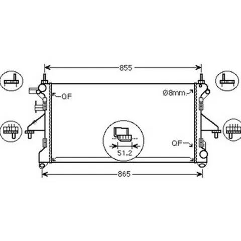 Radiateur de refroidissement moteur pour FIAT DUCATO III ph.1 2006-2014, OEM: 1367532080, Neuf