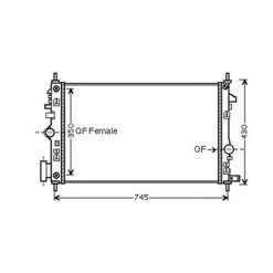 Radiateur de refroidissement moteur pour OPEL INSIGNIA I ph.1 2009-2013, OEM: 1300290, Neuf