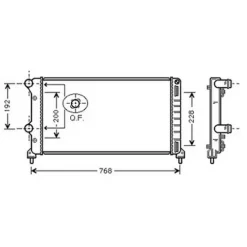Radiateur de refroidissement moteur pour FIAT DOBLO I ph.1 2001-2005, OEM: 51779233, Neuf