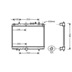 Radiateur de refroidissement moteur pour CITROËN C5 I ph.1 2001-2004, OEM: 133068, Neuf