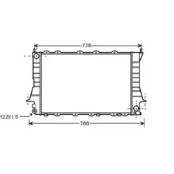 Radiateur de refroidissement moteur pour AUDI A6 I 1994-1997, OEM: 4A0121251L, Neuf