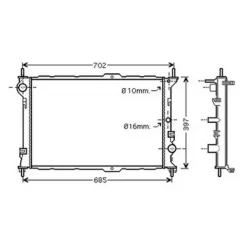 Radiateur de refroidissement moteur pour FORD TOURNEO CONNECT I ph.1 2002-2006, OEM: 4367089, Neuf