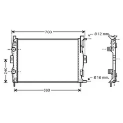 Radiateur de refroidissement moteur pour RENAULT MÉGANE II ph.1 2002-2005, OEM: 8200115541, Neuf