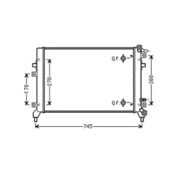 Radiateur de refroidissement moteur pour VOLKSWAGEN TIGUAN I ph.2 2011-2015, OEM: 1K0121251EC, Neuf
