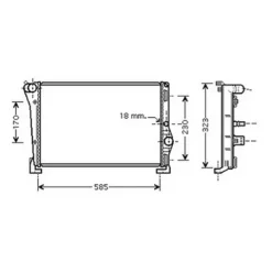 Radiateur de refroidissement moteur pour LANCIA MUSA 2004-2007, OEM: 46834067, Neuf