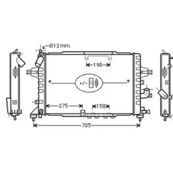Radiateur de refroidissement moteur pour OPEL ASTRA H 2004-2007, OEM: 1300268, Neuf