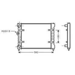 Radiateur de refroidissement moteur pour VOLKSWAGEN POLO III ph.2 1999-2001, OEM: 6K0121253K, Neuf