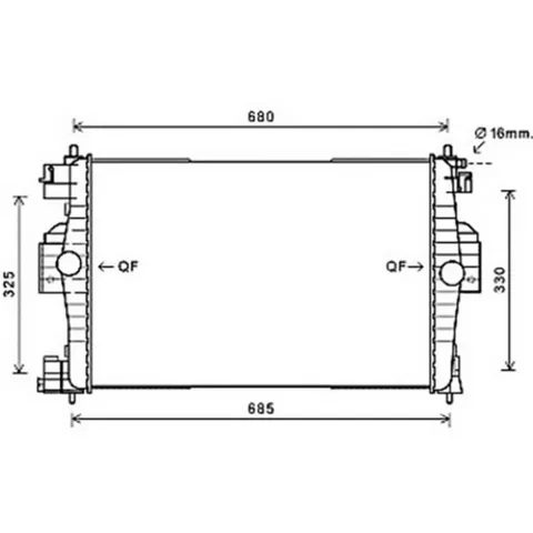 Radiateur de refroidissement moteur pour PEUGEOT 308 I ph.1 2007-2011, OEM: 1330Z2, Neuf