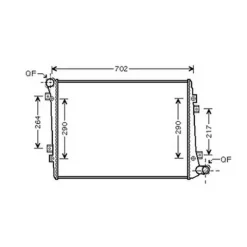 Radiateur de refroidissement moteur pour VOLKSWAGEN TOURAN I ph.2 2006-2010, OEM: 1K0121251AN, Neuf