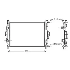 Radiateur de refroidissement moteur pour RENAULT SCENIC II ph.1 2003-2006, OEM: 8200115542, Neuf