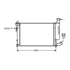 Radiateur de refroidissement moteur pour CITROËN XSARA ph.1 1997-2000, OEM: 133045, Neuf