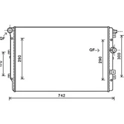 Radiateur de refroidissement moteur pour VOLKSWAGEN TIGUAN I ph.2 2011-2015, OEM: 5N0121253N, Neuf