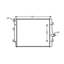 Radiateur de refroidissement moteur pour VOLKSWAGEN TOURAN I ph.2 2006-2010, OEM: 1K0121251AB, Neuf