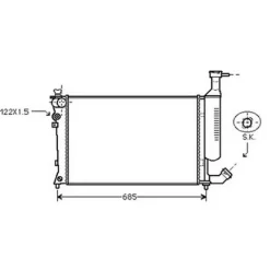 Radiateur de refroidissement moteur pour CITROËN BERLINGO I ph.1 1996-2002, OEM: 1330E1, Neuf