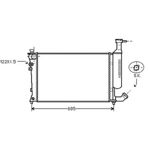 Radiateur de refroidissement moteur pour CITROËN BERLINGO I ph.1 1996-2002, OEM: 1330E1, Neuf