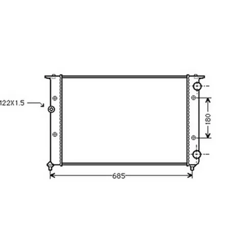 Radiateur de refroidissement moteur pour VOLKSWAGEN POLO III ph.1 1994-1999, OEM: 1H0121253AK, Neuf