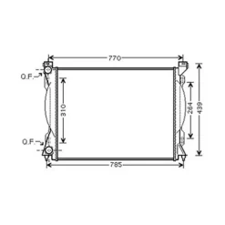 Radiateur de refroidissement moteur pour AUDI A6 III ph.1 2004-2008, OEM: 4F0121251Q, Neuf