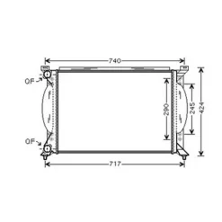 Radiateur de refroidissement moteur pour AUDI A4 III 2004-2007, OEM: 8E0121251A, Neuf
