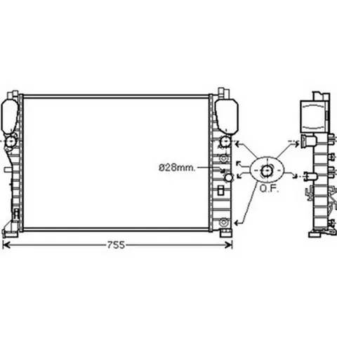 Radiateur de refroidissement moteur pour MERCEDES CLASSE E 2002-2006 (W211), OEM: 2115000202, Neuf
