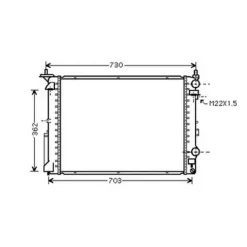 Radiateur de refroidissement moteur pour RENAULT LAGUNA I ph.1 1994-1998, OEM: 7701045345, Neuf