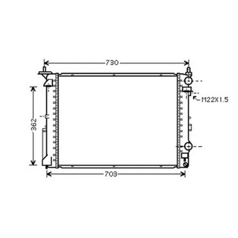 Radiateur de refroidissement moteur pour RENAULT LAGUNA I ph.1 1994-1998, OEM: 7701045345, Neuf