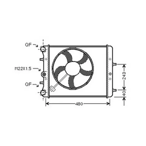 Radiateur de refroidissement moteur pour SEAT IBIZA III ph.2 2006-2008, OEM: 6Q0121201BT, Neuf