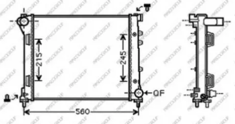 Radiateur de refroidissement pour FIAT 500 phase I, du 07/2007 au 07/2015, Neuf