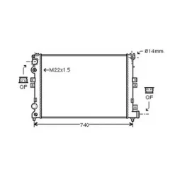 Radiateur de refroidissement moteur pour PEUGEOT EXPERT I ph.1 1995-2003, OEM: 1301P3, Neuf