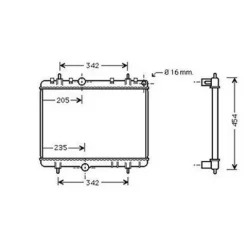Radiateur de refroidissement moteur pour PEUGEOT 3008 I ph.1 2009-2013, OEM: 1330F5, Neuf