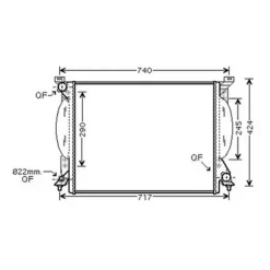 Radiateur de refroidissement moteur pour AUDI A4 II 2000-2004, OEM: 8E0121251C, Neuf