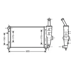 Radiateur de refroidissement moteur pour FIAT PUNTO II ph.1 1999-2003, OEM: 51714679, Neuf