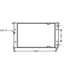 Radiateur de refroidissement moteur pour VOLKSWAGEN POLO III ph.1 1994-1999, OEM: 6K0121253G, Neuf