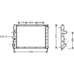 Radiateur de refroidissement moteur pour RENAULT CLIO II ph.1 1998-2001, OEM: 7700836303, Neuf
