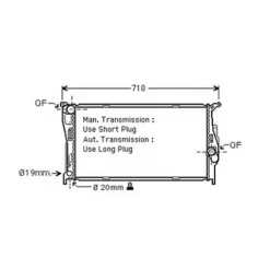 Radiateur de refroidissement moteur pour BMW Serie 3 E90-E91 2005-2008, OEM: 17117790297, Neuf