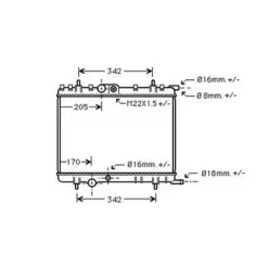 Radiateur de refroidissement moteur pour PEUGEOT 307 ph.1 2001-2005, OEM: 1330H5, Neuf