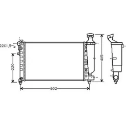 Radiateur de refroidissement moteur pour PEUGEOT 106 ph.2 1996-1998, OEM: 133029, Neuf