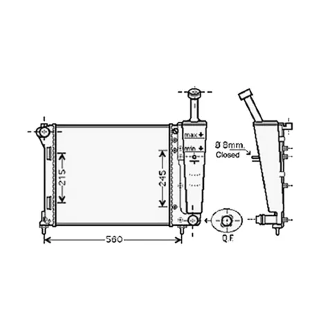 Radiateur de refroidissement moteur pour FIAT 500 ph.1 2007-2015, OEM: 51934449, Neuf