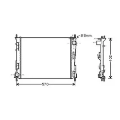 Radiateur de refroidissement moteur pour RENAULT TWINGO I ph.1 1993-1998, OEM: 8200448552, Neuf