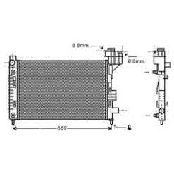 Radiateur de refroidissement moteur pour MERCEDES CLASSE A 1997-2001 (W168), OEM: A1685000602, Neuf