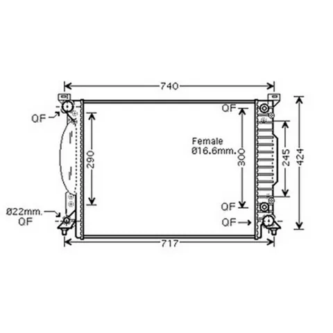 Radiateur de refroidissement moteur pour AUDI A4 II 2000-2004, OEM: 8E0121251AR, Neuf
