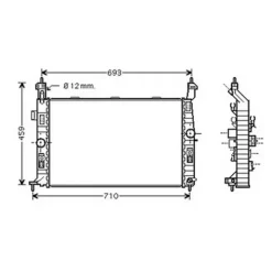 Radiateur de refroidissement moteur pour OPEL MERIVA A ph.2 2006-2010, OEM: 1300252, Neuf
