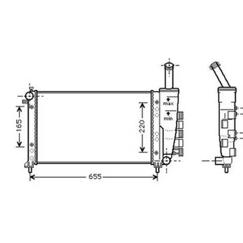 Radiateur de refroidissement moteur pour FIAT PUNTO II ph.1 1999-2003, OEM: 46827081, Neuf