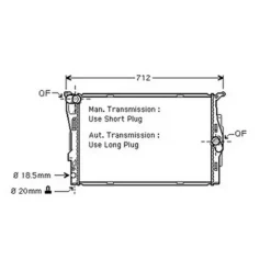 Radiateur de refroidissement moteur pour BMW Serie 1 E87 2007-2011, OEM: 17117521048, Neuf