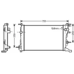 Radiateur de refroidissement moteur pour RENAULT MÉGANE III ph.1 2008-2012, OEM: 214100002R, Neuf