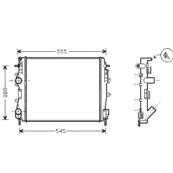 Radiateur de refroidissement moteur pour RENAULT KANGOO I ph.2 2003-2007, OEM: 8200072712, Neuf