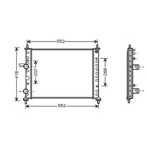 Radiateur de refroidissement moteur pour FIAT MULTIPLA 2004-2010, OEM: 51745120, Neuf