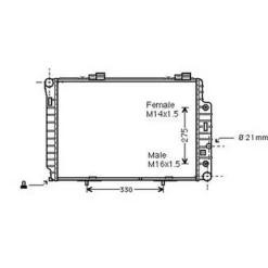 Radiateur de refroidissement moteur pour MERCEDES CLASSE C 1993-2000 (W180-202), OEM: 2025002203, Neuf